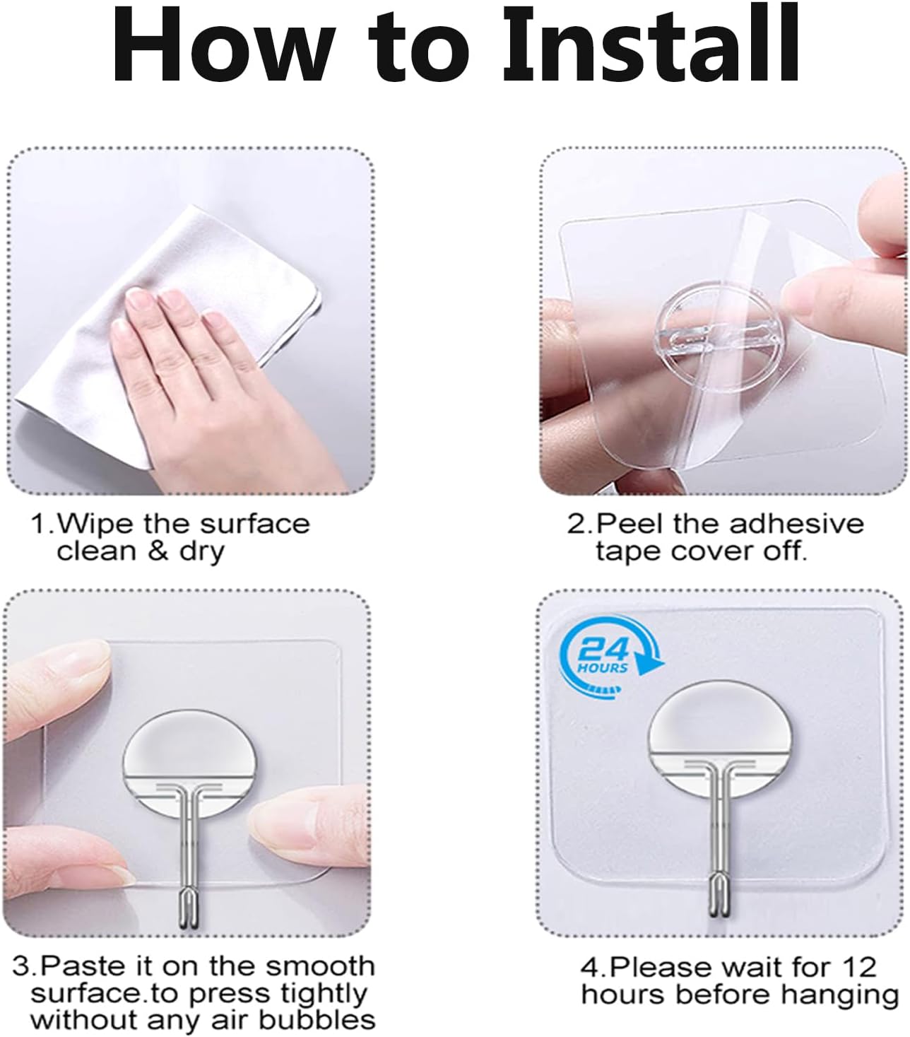 Heavy-duty adhesive hooks for strong hanging