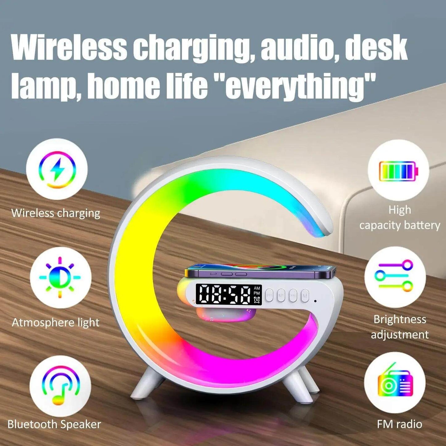 G63 Rgb Light Bluetooth Speaker Charging 4 In 1 Led