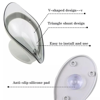 Buy 1 Get 4 Free Self Draining Leaf Shape Soap Holder