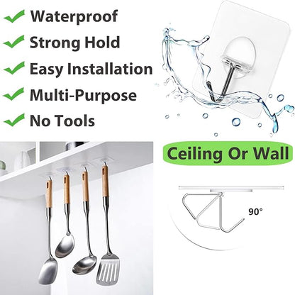Heavy-duty adhesive hooks for strong hanging